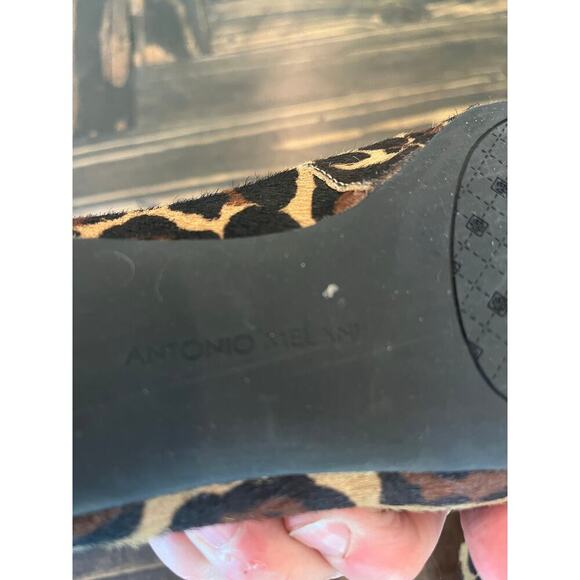 Antonio Melani Baird Calf Hair Animal Print Women 6 Slip On Flats Preppy Mobwife - Picture 5 of 10